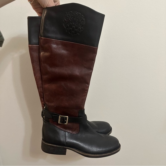 Vince Camuto Flavian Tall Leather Equestrian Riding Boot Size 7B - Picture 2 of 11